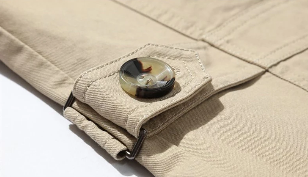 Trench Coat Homme Double Boutonnage Tissu Structuré 6