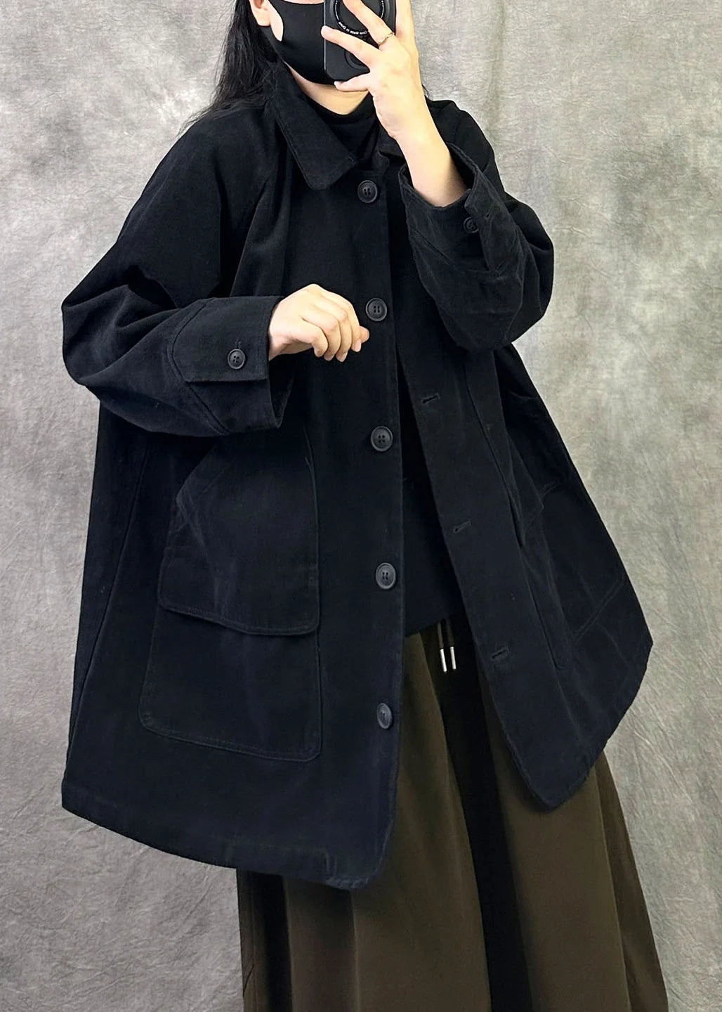 Trench Femme Oversize Patchwork Noir Style Boutique Automnal 2
