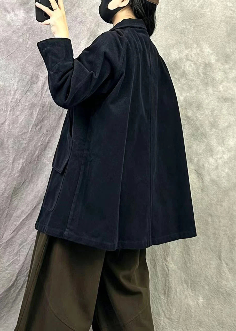 Trench Femme Oversize Patchwork Noir Style Boutique Automnal 3