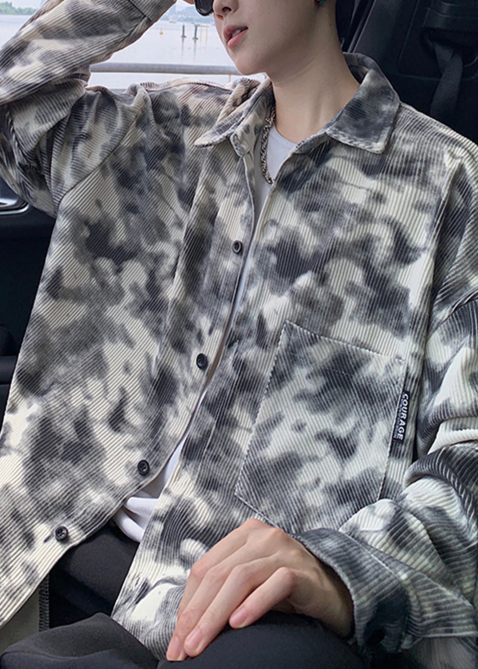 Trench Homme Oversize Moderne Tie-Dye 2
