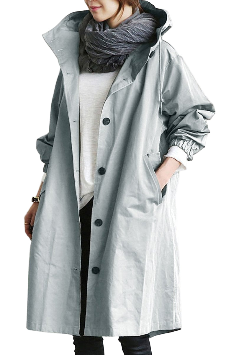 Trenchcoat pour Femmes avec Capuche Imperméable 0