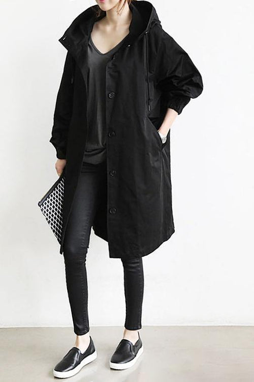 Trenchcoat pour Femmes avec Capuche Imperméable 1