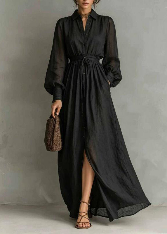 Tunique Femme Col Claudine Manches Lanterne Style Maxi 1