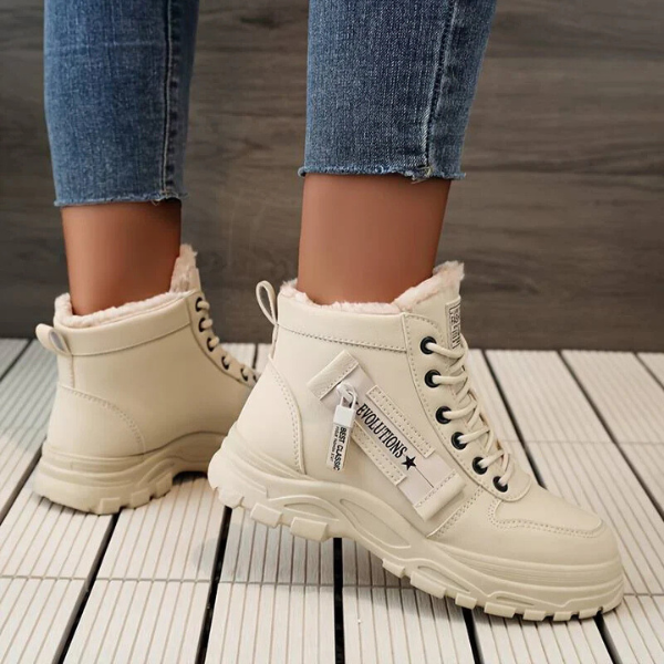 Bottes de Dames Élégantes en Cuir Artificiel Chaud et Confortable 5