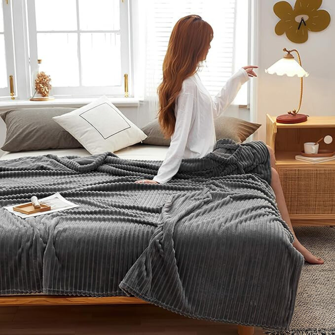 Couverture en flanelle rayée