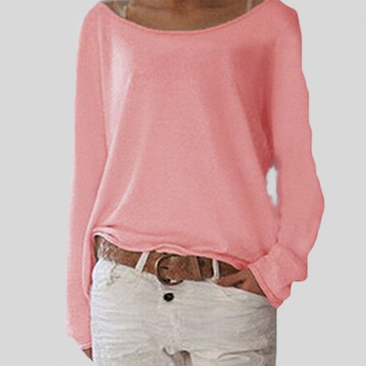 Variant image for Pull Femme Élégant Décolleté Rond Acrylique Léger-2