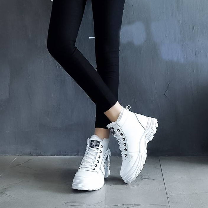 Bottes de Dames Élégantes en Cuir Artificiel Chaud et Confortable 4