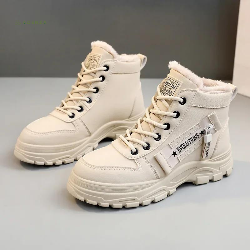 Bottes de Dames Élégantes en Cuir Artificiel Chaud et Confortable 2