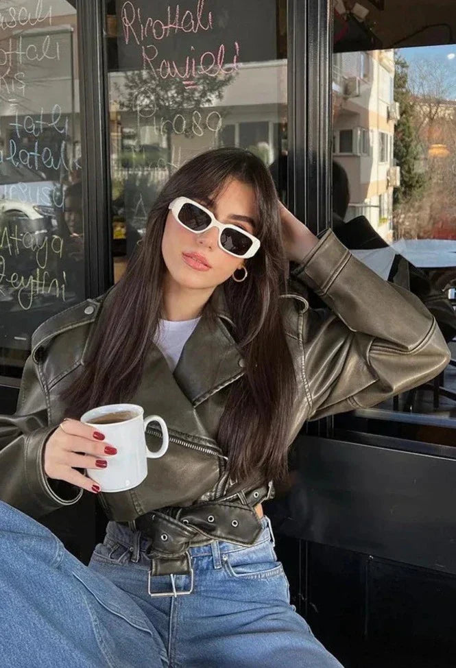 Veste Biker Courte Femme Moderne 1