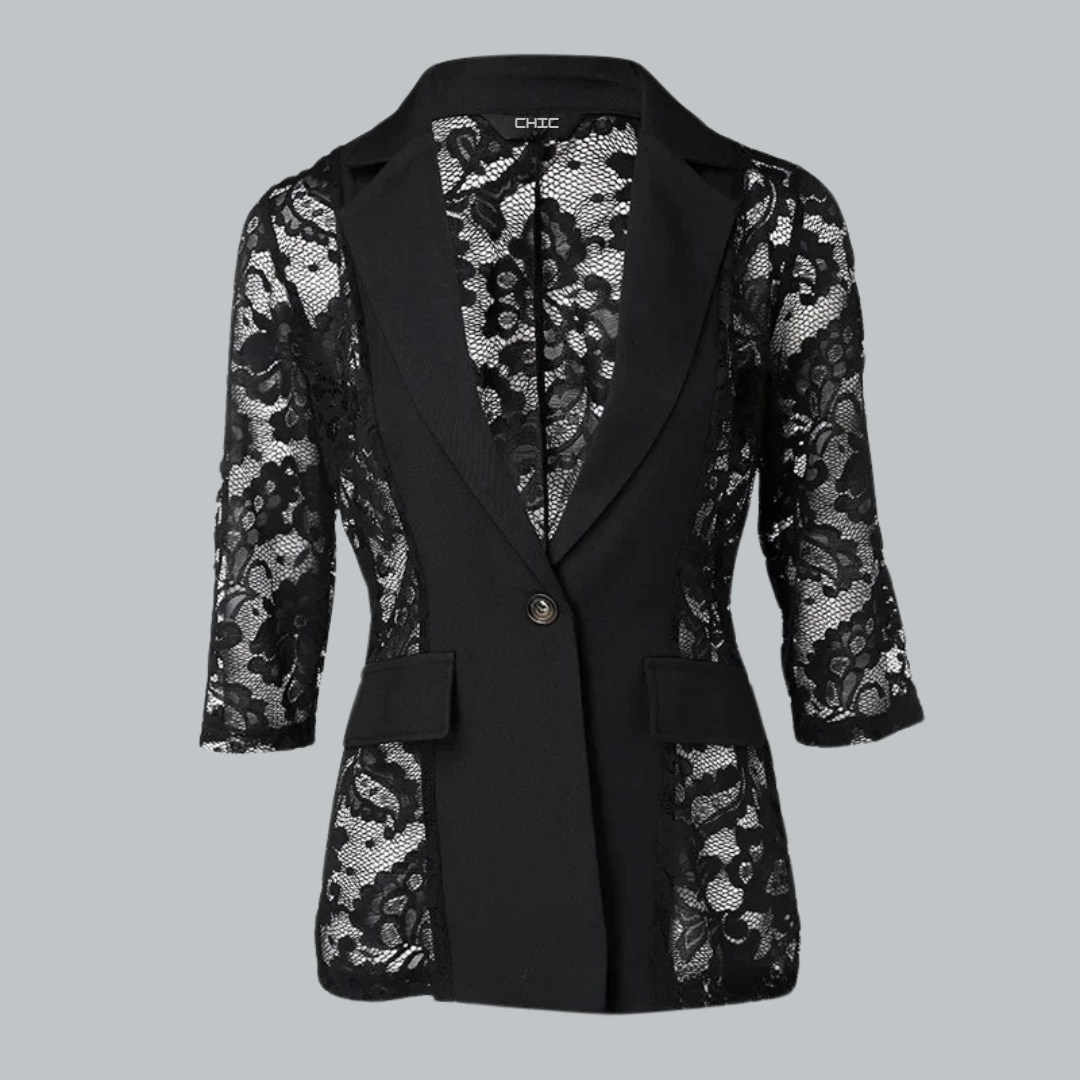 Veste Blazer Femme Chic en Dentelle Ajustée Légère 3