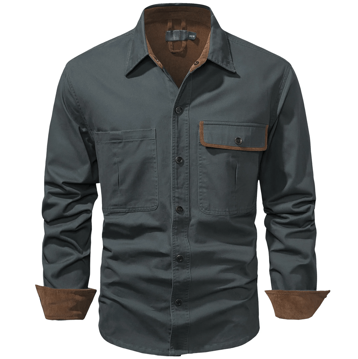 Veste Chemise Homme à Deux Tons en Coton 0