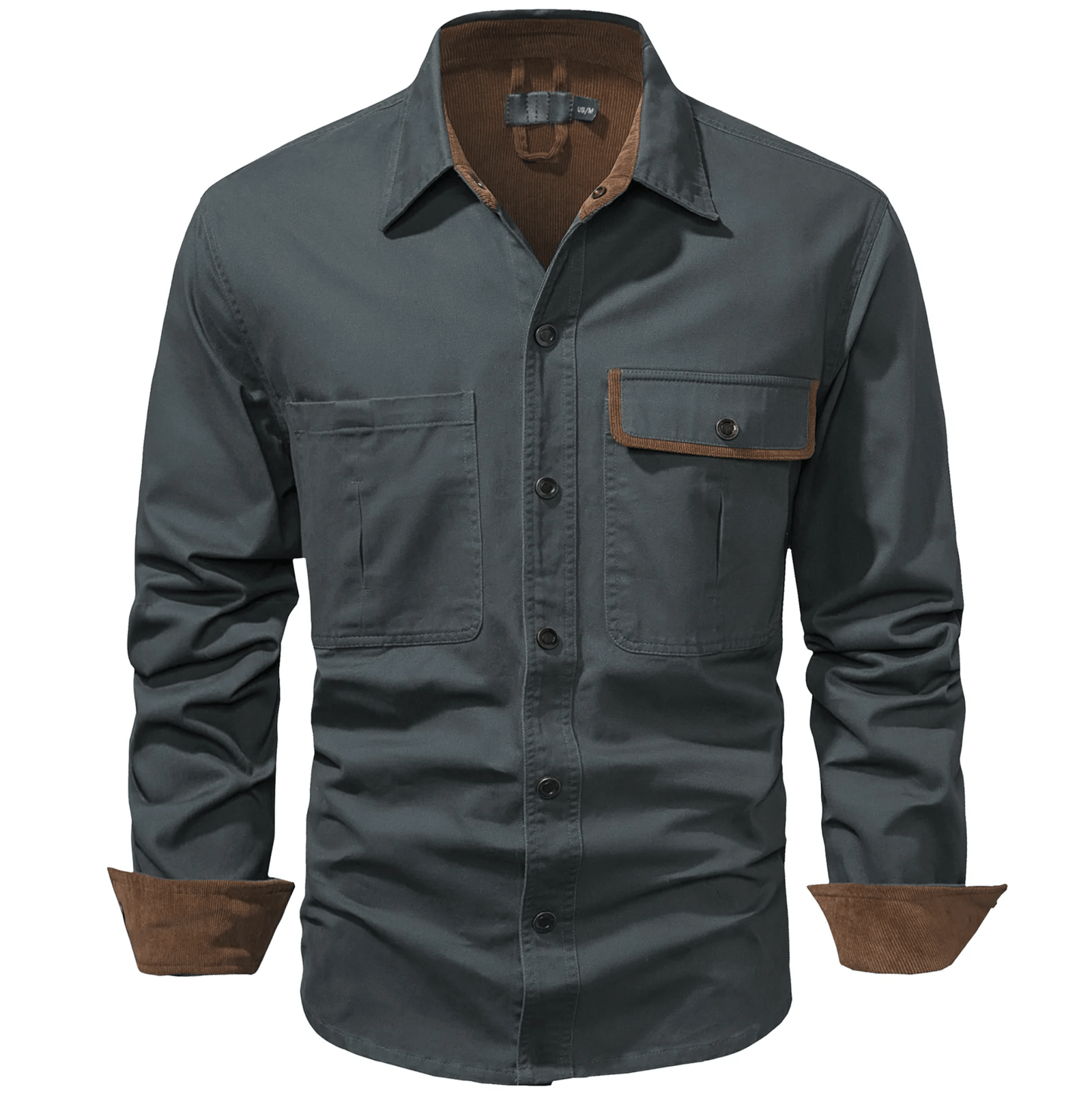 Veste Chemise Homme à Deux Tons en Coton 0