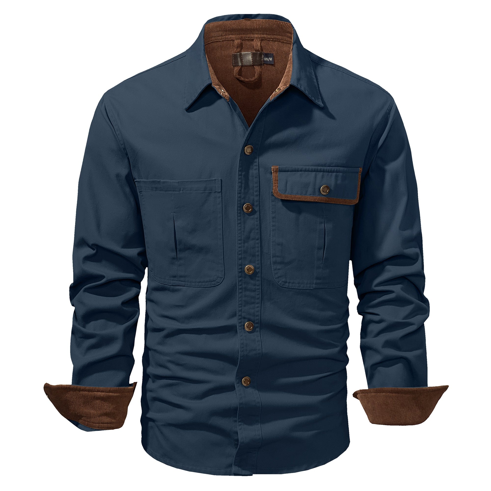 Veste Chemise Homme à Deux Tons en Coton 4