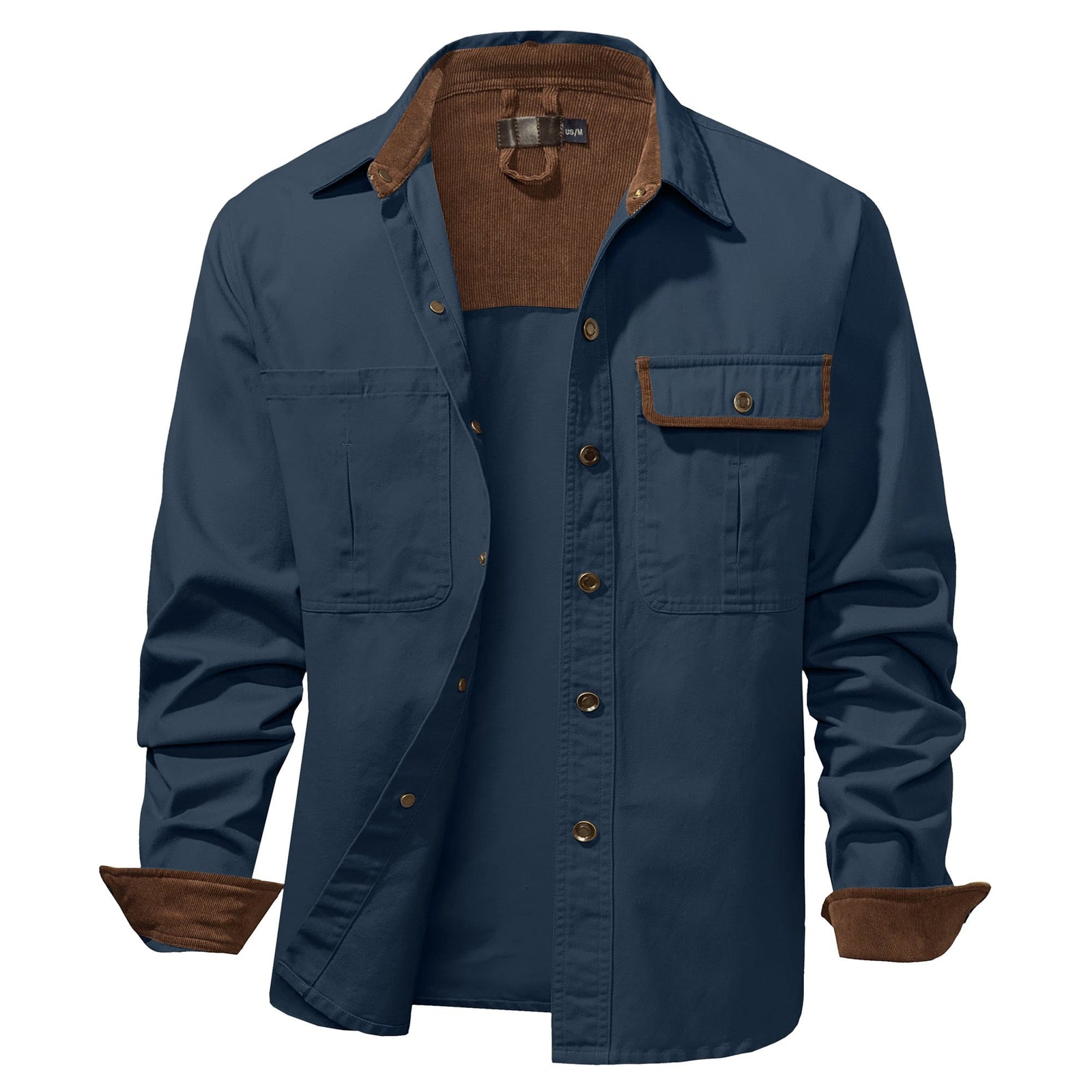 Veste Chemise Homme à Deux Tons en Coton 8