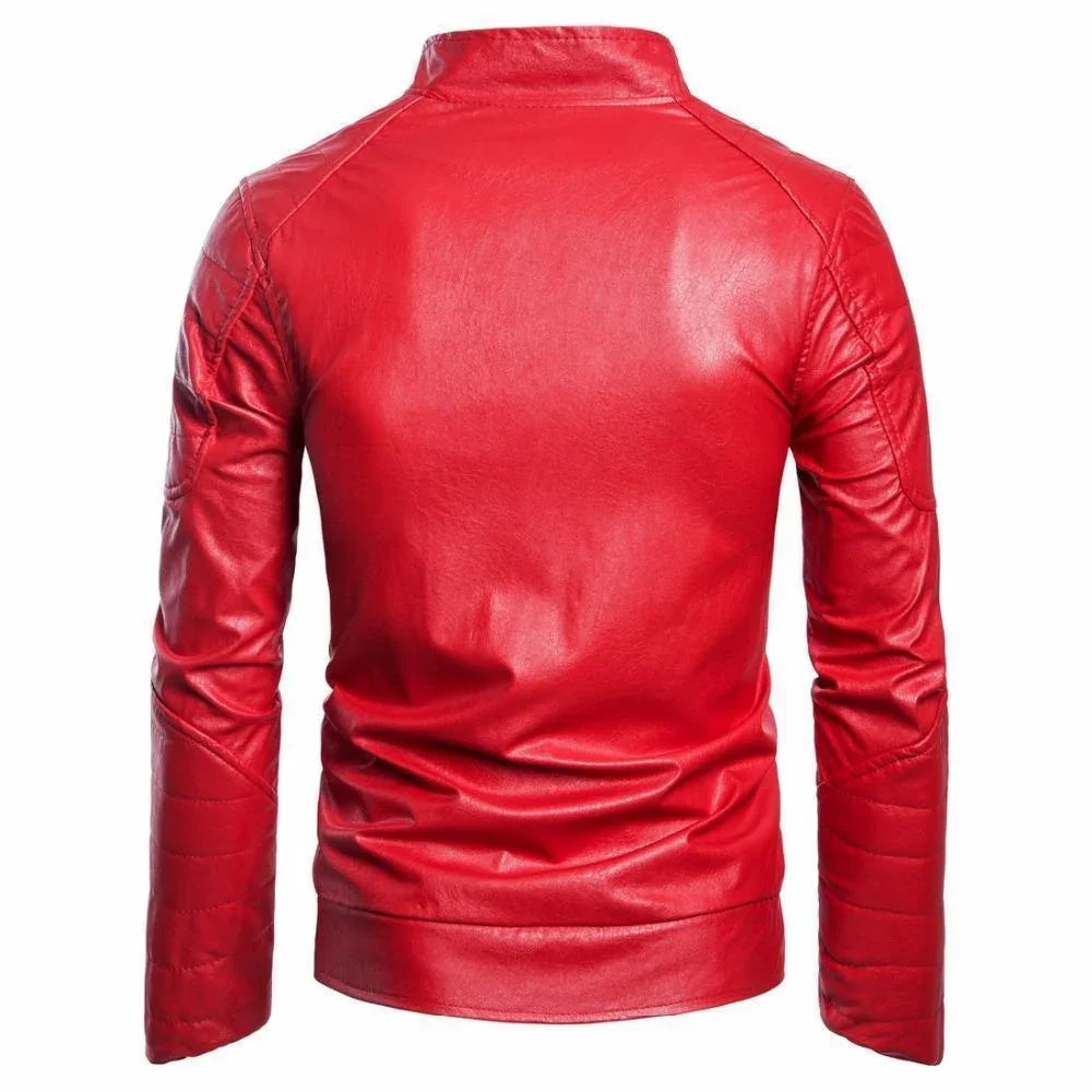 Veste Cuir Homme Motif Losange Moderne 5