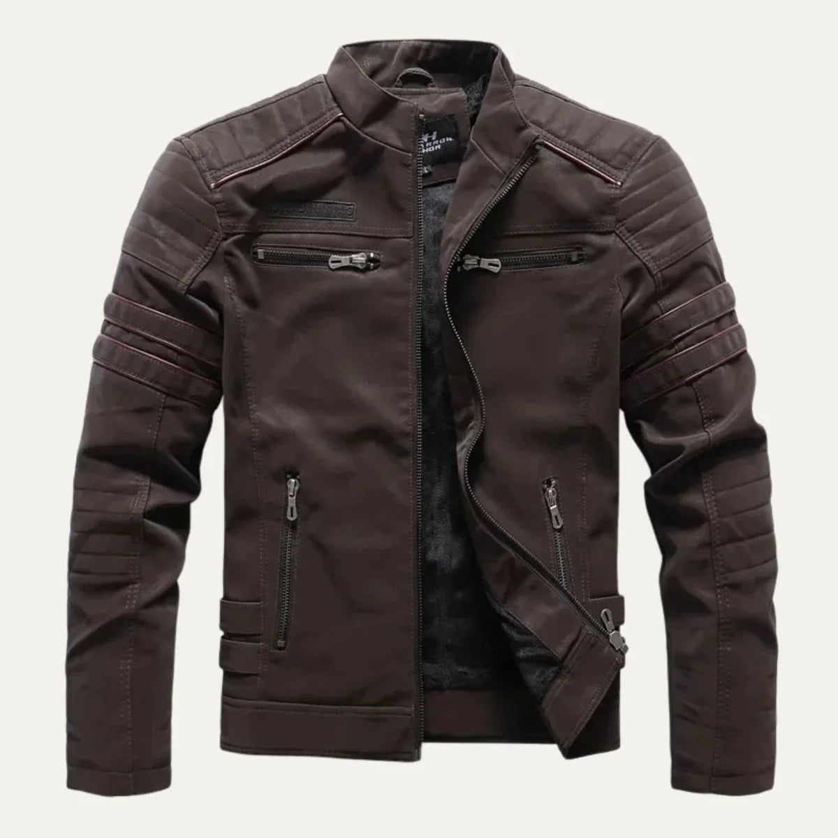 Veste Cuir Homme Style Motard Vintage 2