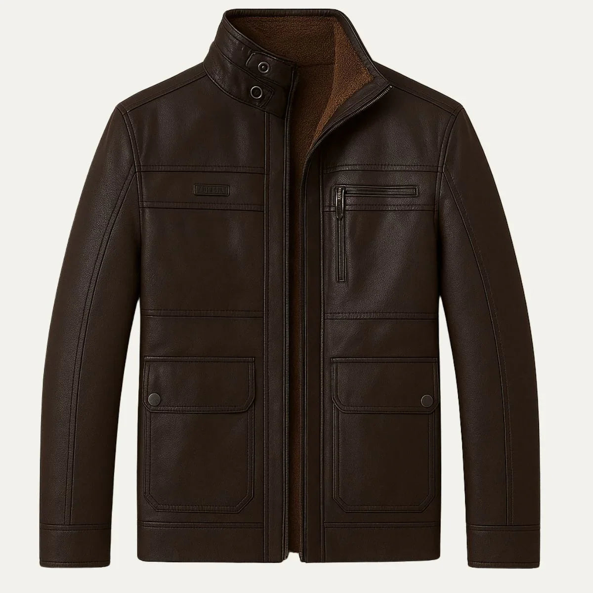 Veste Cuir Homme Style Radcliffe Élégante et Polyvalente 2