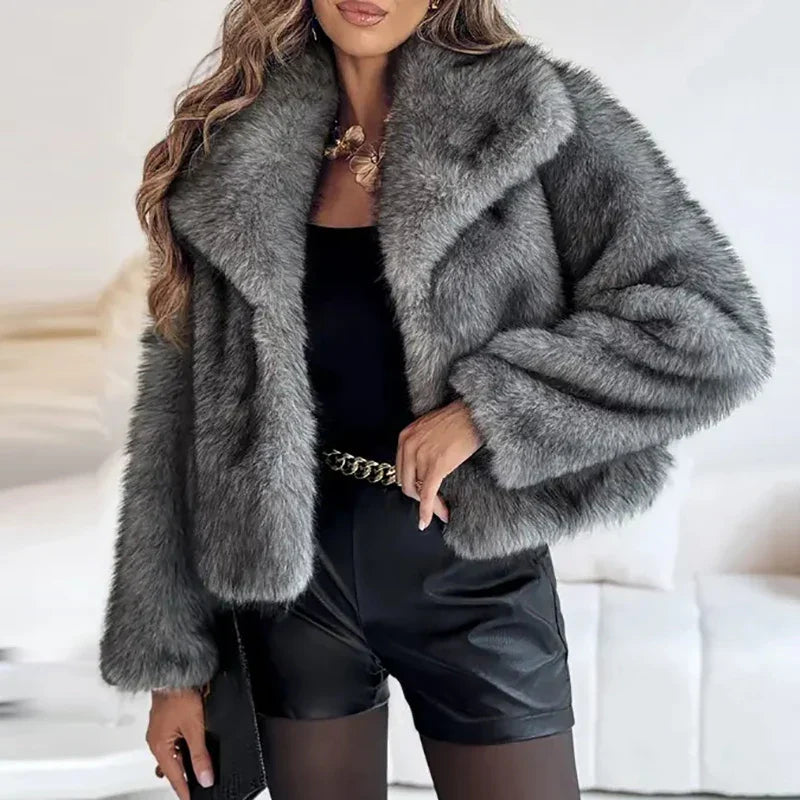Veste Décontractée Femme en Fausse Fourrure 3