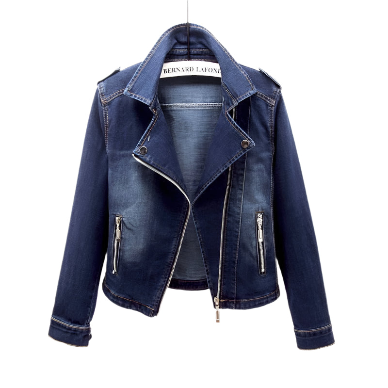 Veste En Jean Femme Asymétrique Tissu Tissé 0