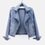 Veste En Jean Femme Asymétrique Tissu Tissé 1