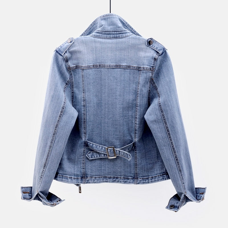 Veste En Jean Femme Asymétrique Tissu Tissé 2