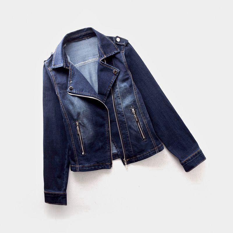 Veste En Jean Femme Asymétrique Tissu Tissé 5