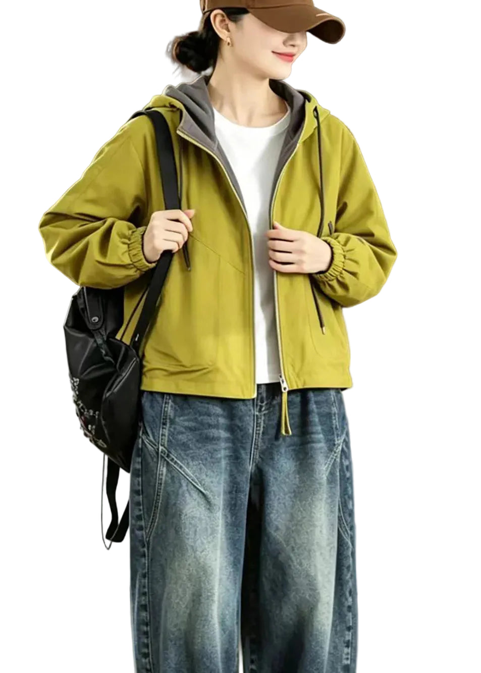 Veste Femme Automne Réversible à Capuche Style Ample 0