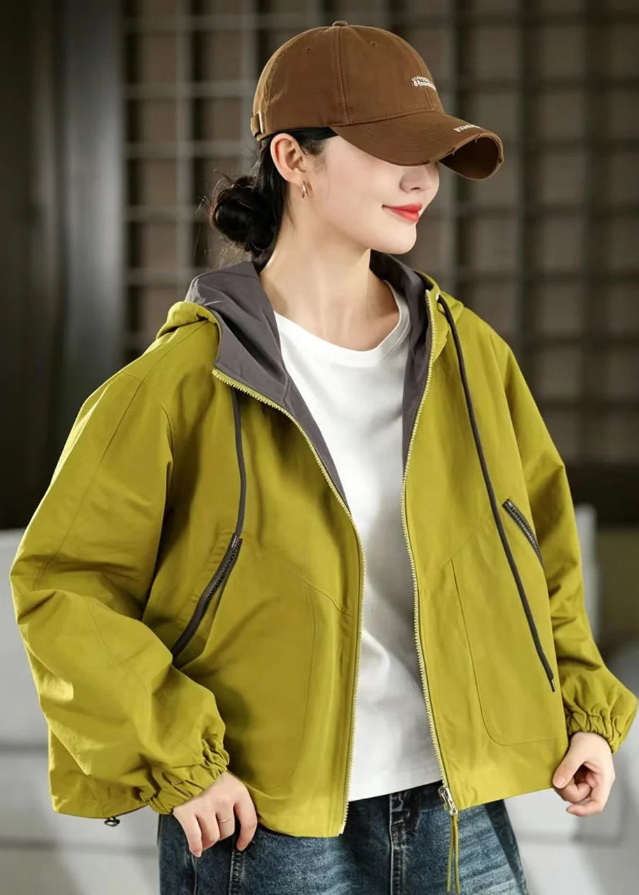 Veste Femme Automne Réversible à Capuche Style Ample 4