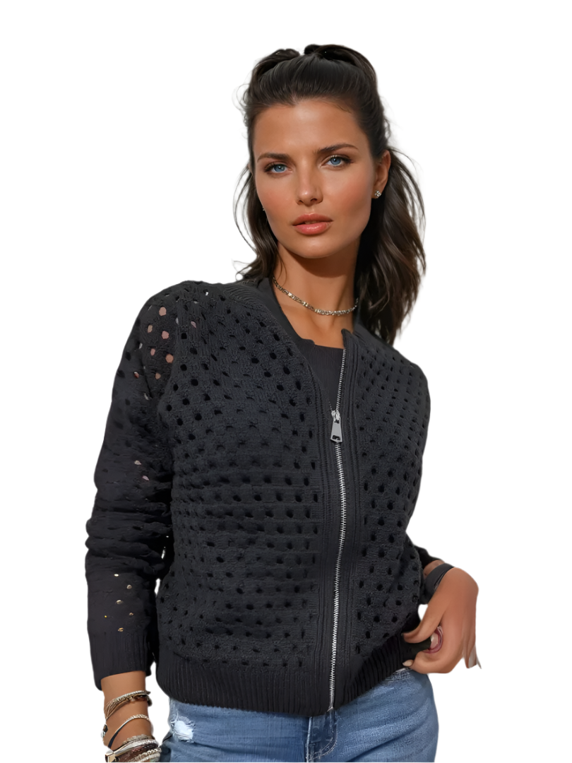 Veste Femme Chic avec Détails Perforés 0