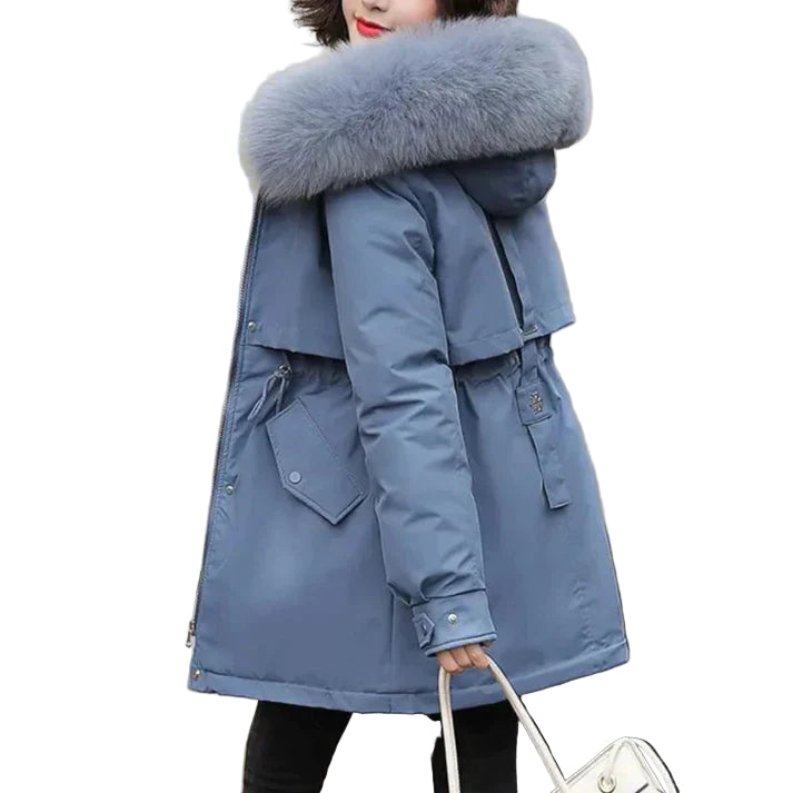Veste Femme Hiver Chaude avec Capuche et Doublure en Laine 3