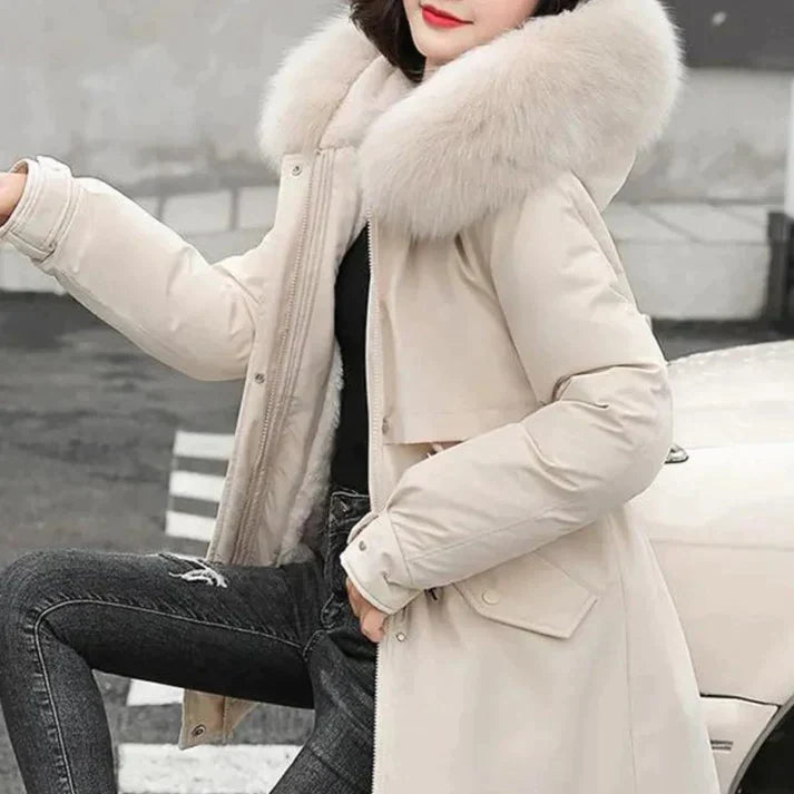 Veste Femme Hiver Chaude avec Capuche et Doublure en Laine 5