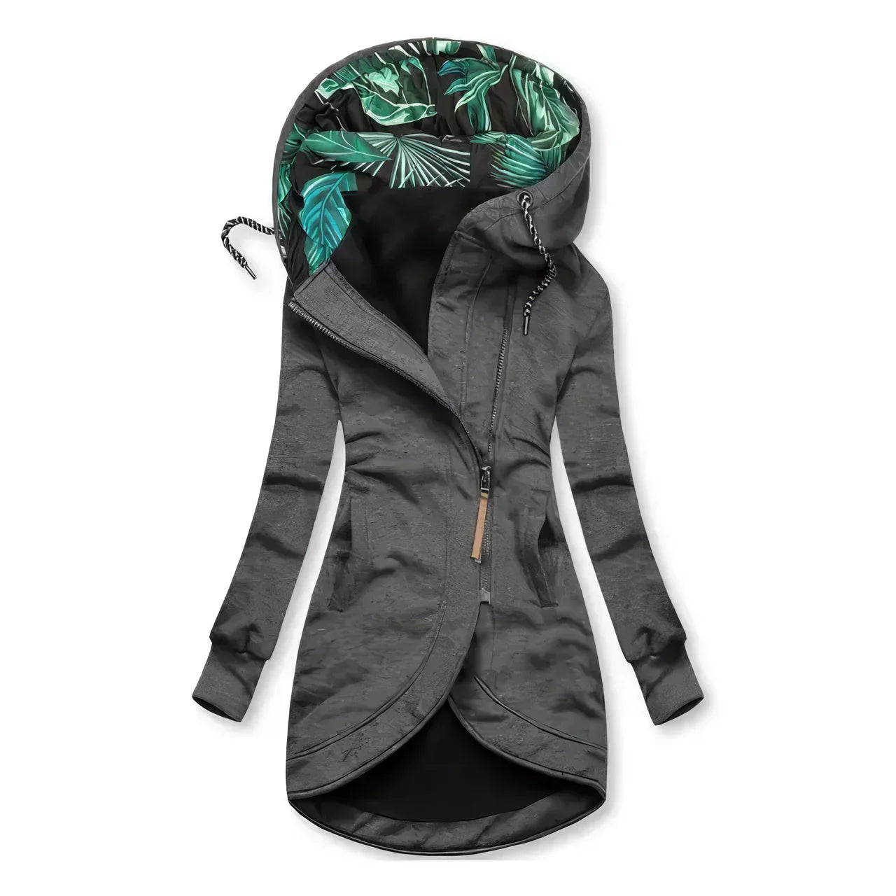 Veste Femme Imperméable à Capuche Détails Tropicaux Résistante 5