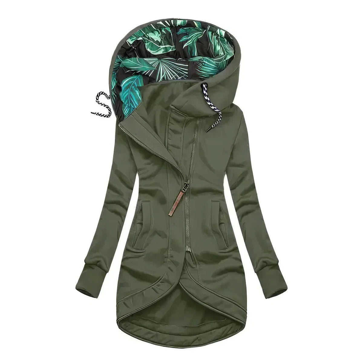 Veste Femme Imperméable à Capuche Détails Tropicaux Résistante 7
