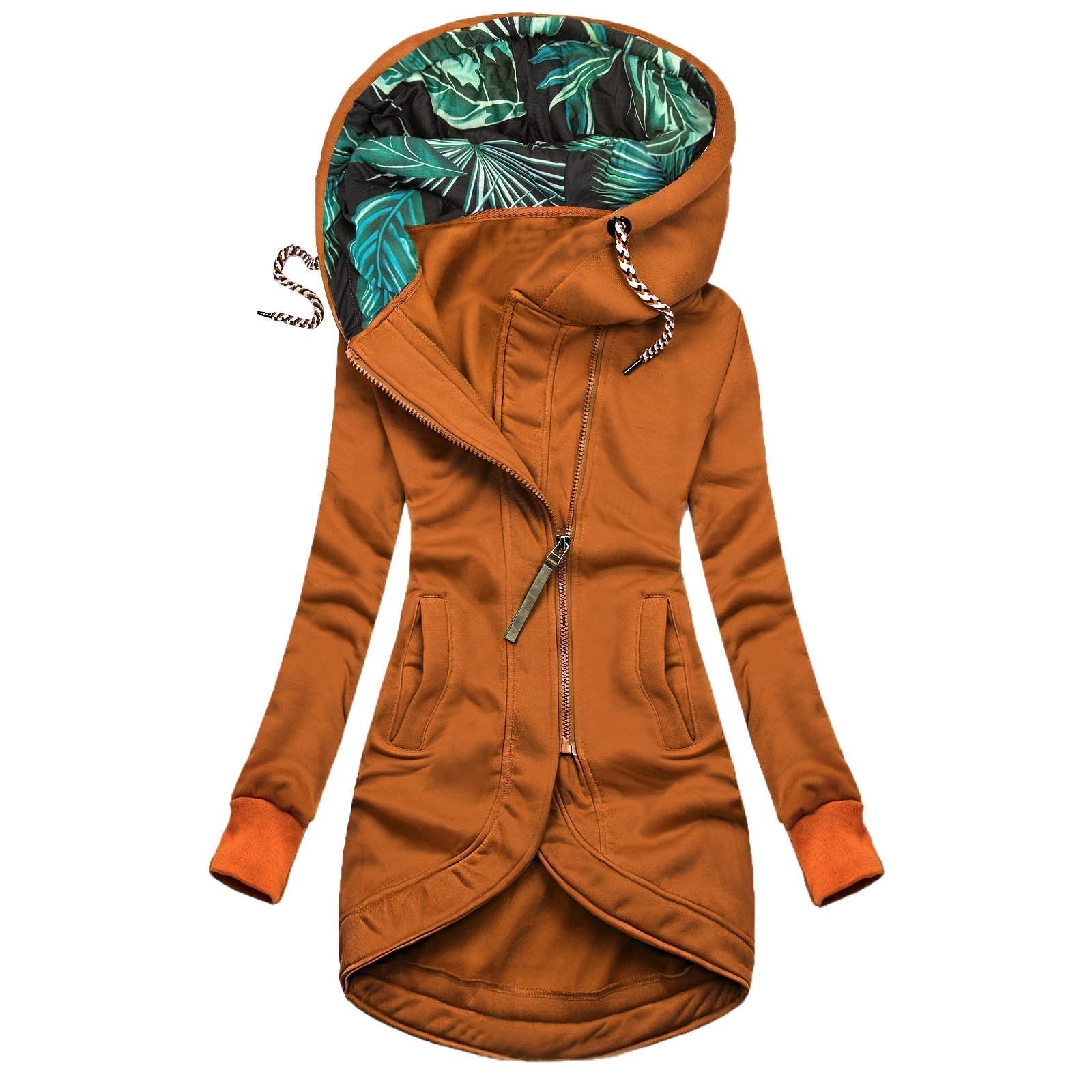 Veste Femme Imperméable à Capuche Détails Tropicaux Résistante 8