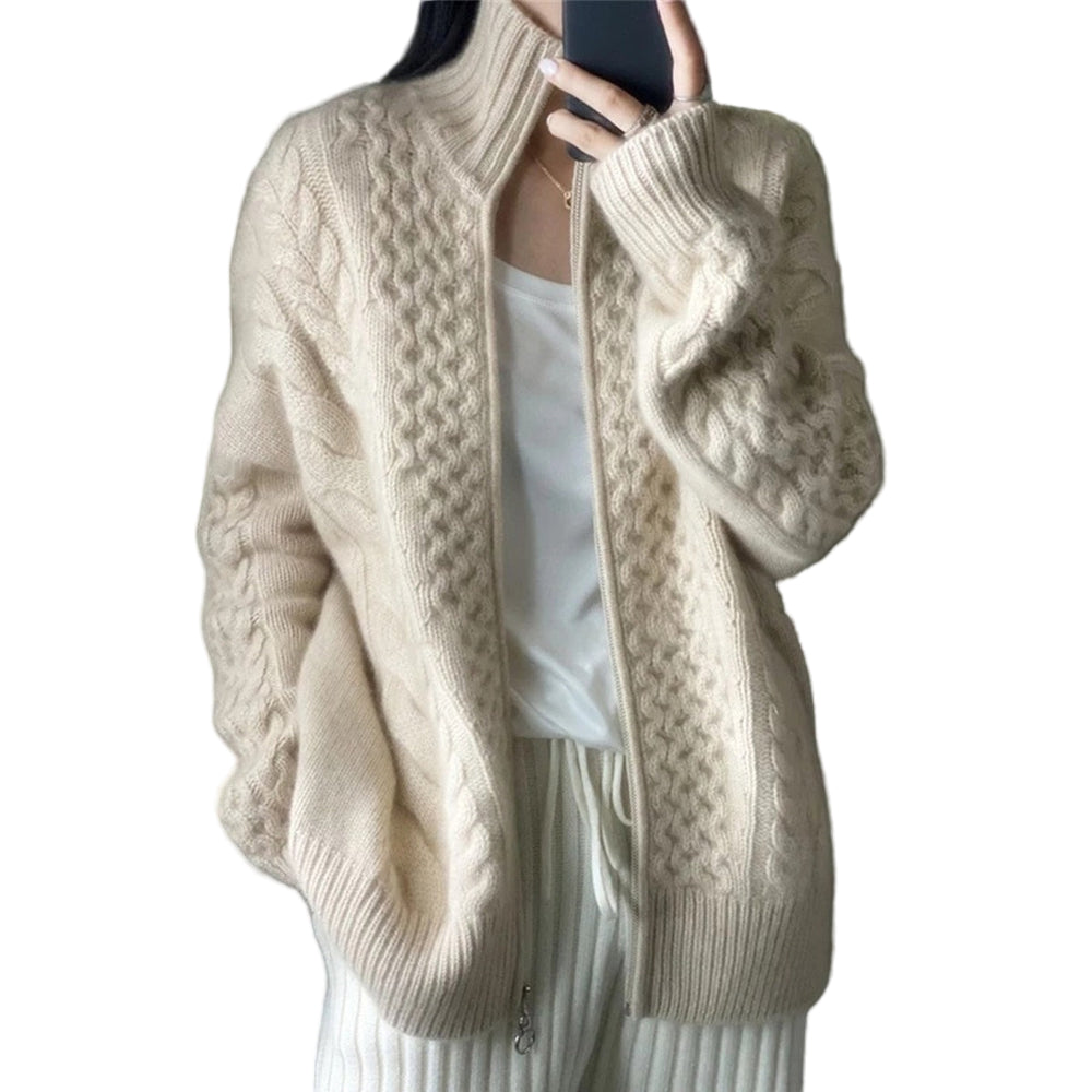 Veste Femme Tricot Col Haut Chic 0