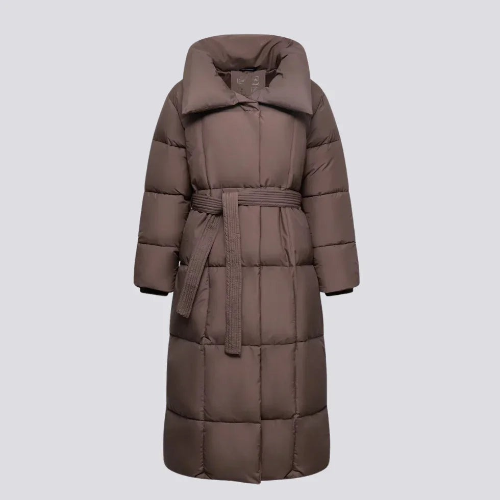 Veste Hiver Femme Longue Ceinturée Chic 5