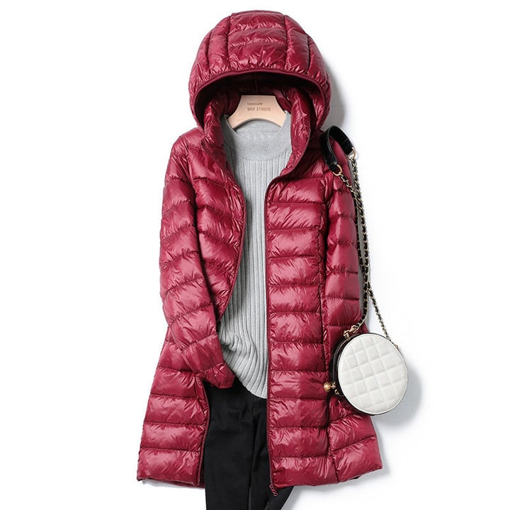 Veste Hiver Femme Ultralégère Casual avec Capuche Amovible 3