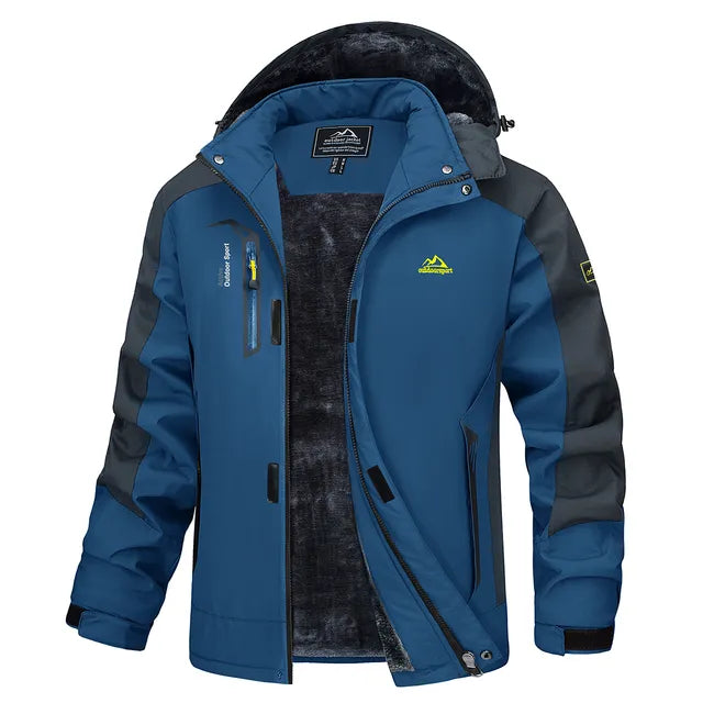 Veste Hiver Homme Imperméable avec Capuche et Poches Zippées 0
