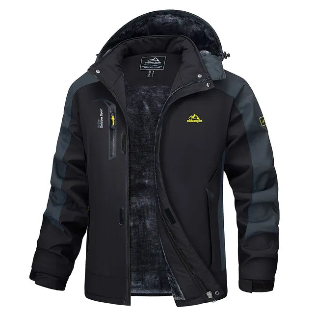 Veste Hiver Homme Imperméable avec Capuche et Poches Zippées 4