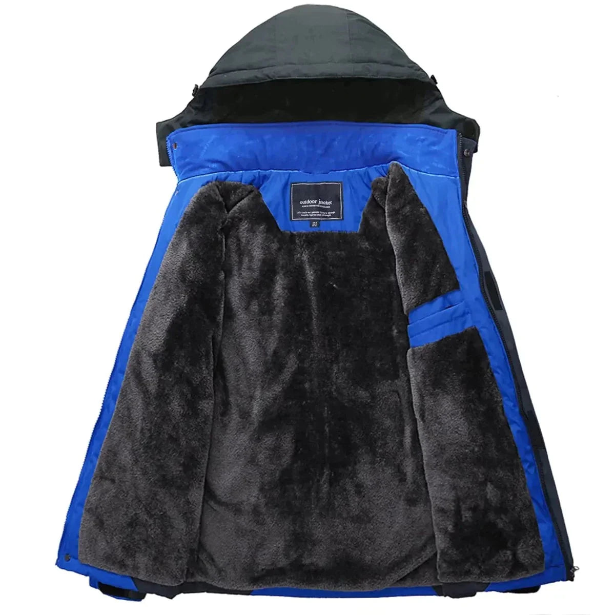 Veste Hiver Homme Imperméable avec Capuche et Poches Zippées 5