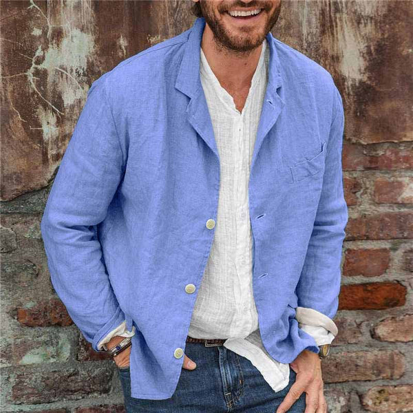 Veste Homme Décontractée en Lin Léger 3