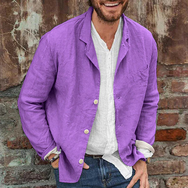 Veste Homme Décontractée en Lin Léger 6