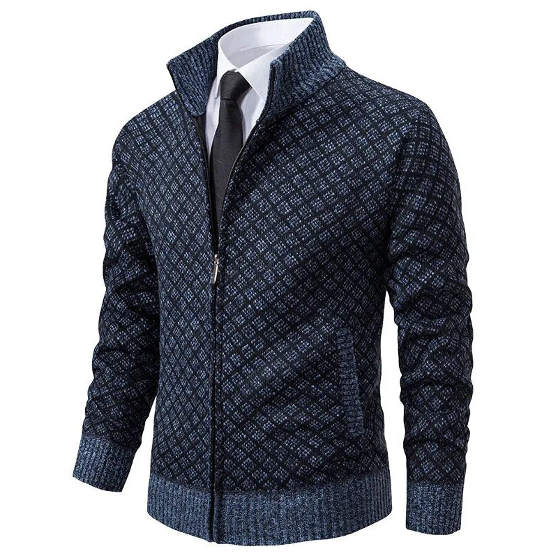 Veste Homme Fermeture Éclair Motif Géométrique Tissu Mélangé 6