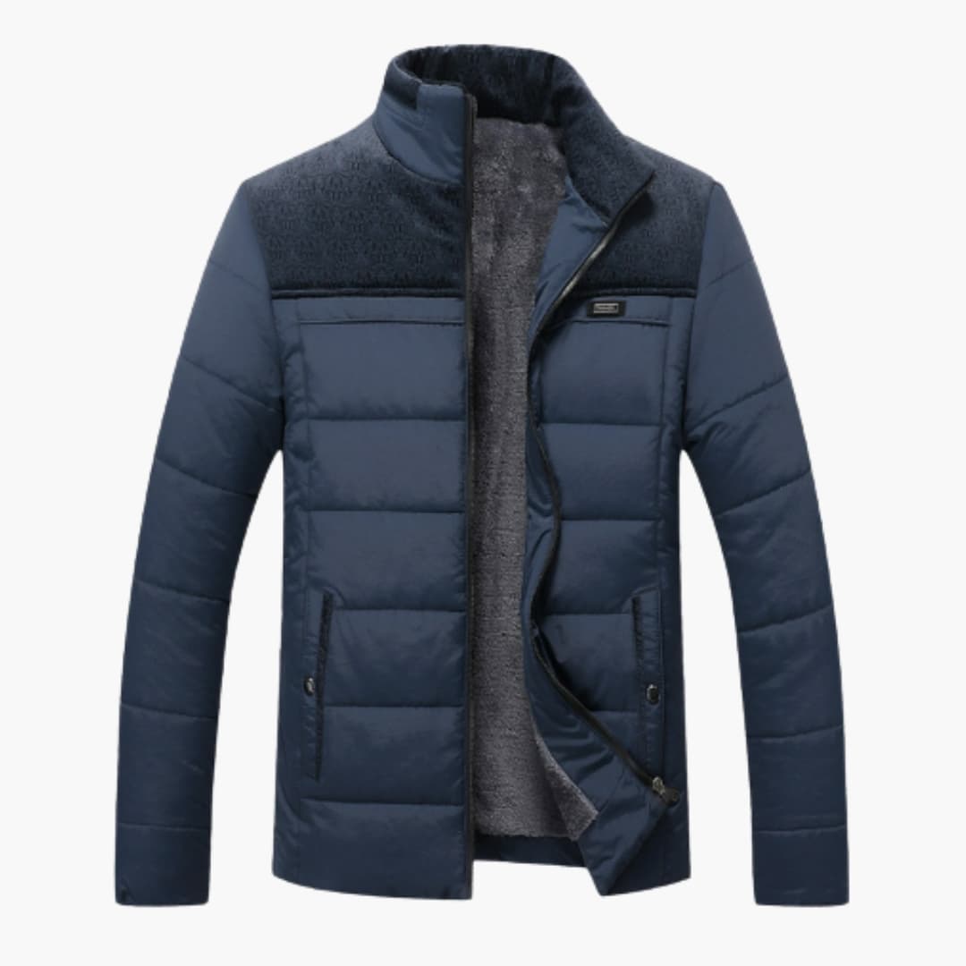 Veste Homme Matelassée Col Haut Pratique avec Poches Latérales 1