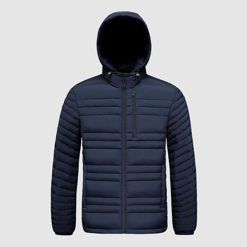Veste Homme Matelassée avec Capuche Amovible et Poches Latérales 4