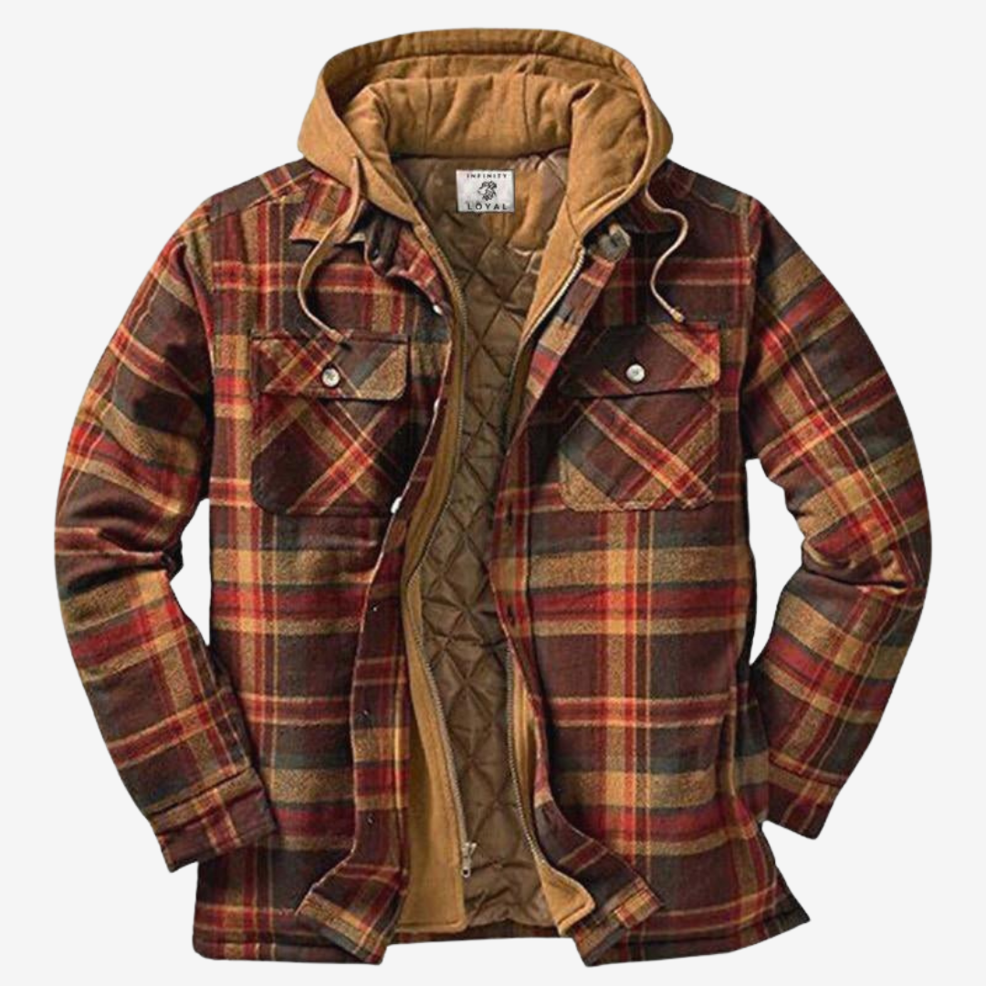 Veste Homme à Capuche Carreaux Fleece Décontractée 2