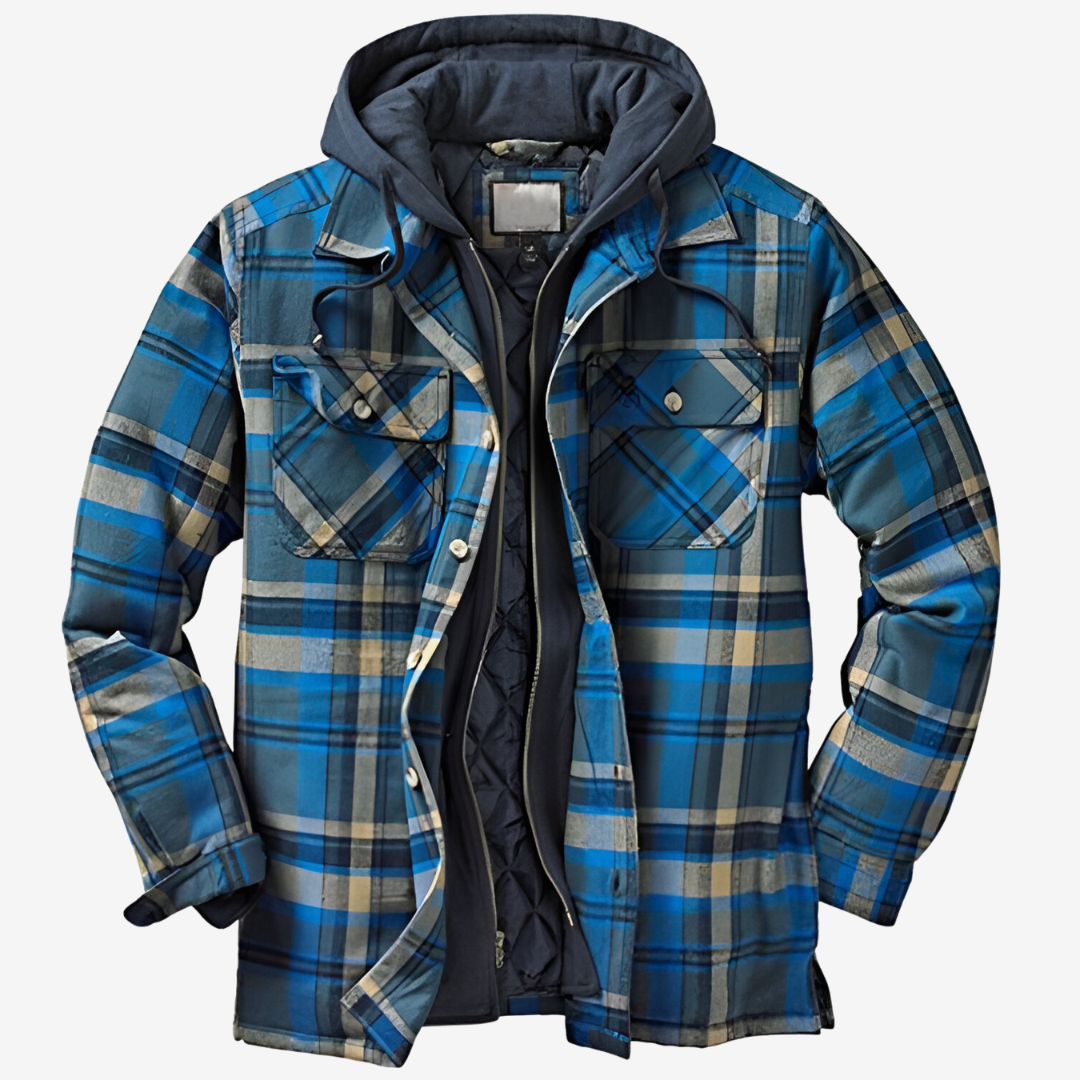 Veste Homme à Capuche Carreaux Fleece Décontractée 5