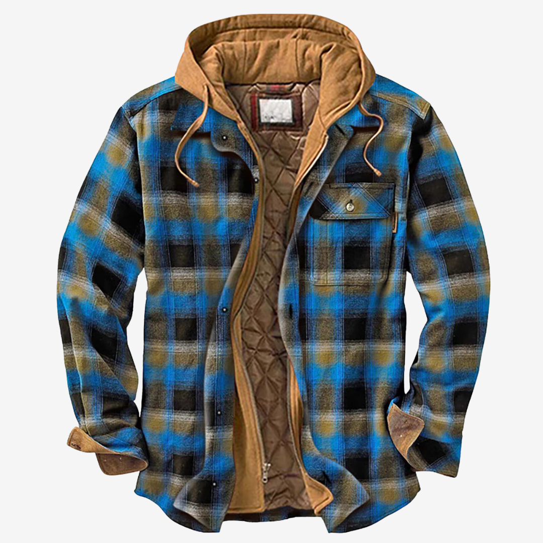 Veste Homme à Capuche Carreaux Fleece Décontractée 6