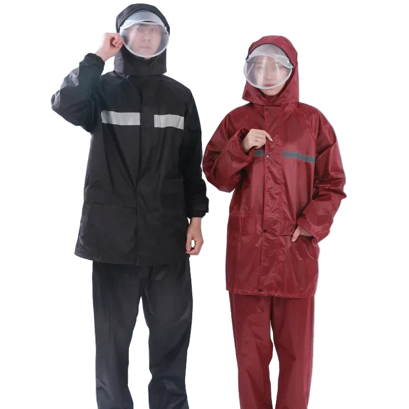 Veste Imperméable Homme et Pantalon de Pluie en PVC pour Moto et Vélo Électrique 0