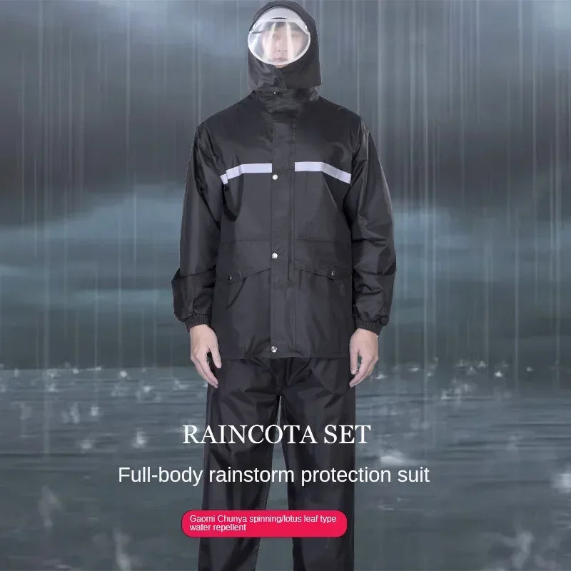Veste Imperméable Homme et Pantalon de Pluie en PVC pour Moto et Vélo Électrique 1